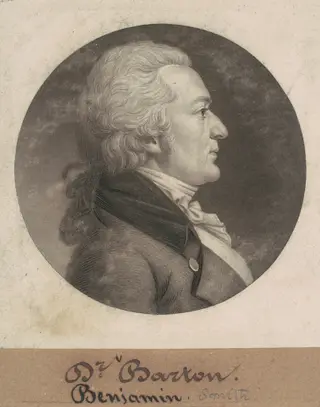 Benjamin Smith Barton, by Charles B. J. Févret de Saint-Mémin, ink, 1802