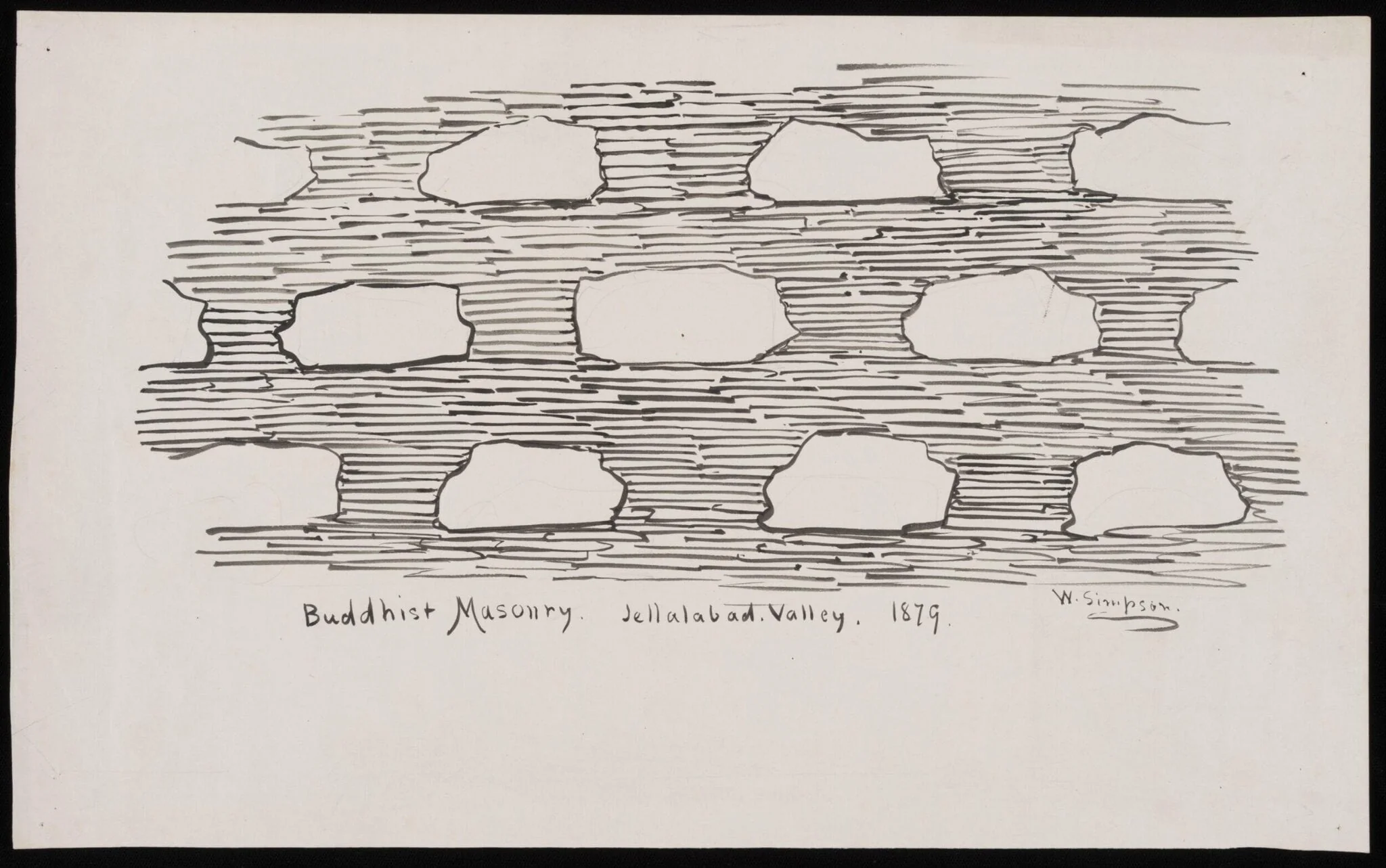 Buddhist Masonry, Jellalabad Valley, detail