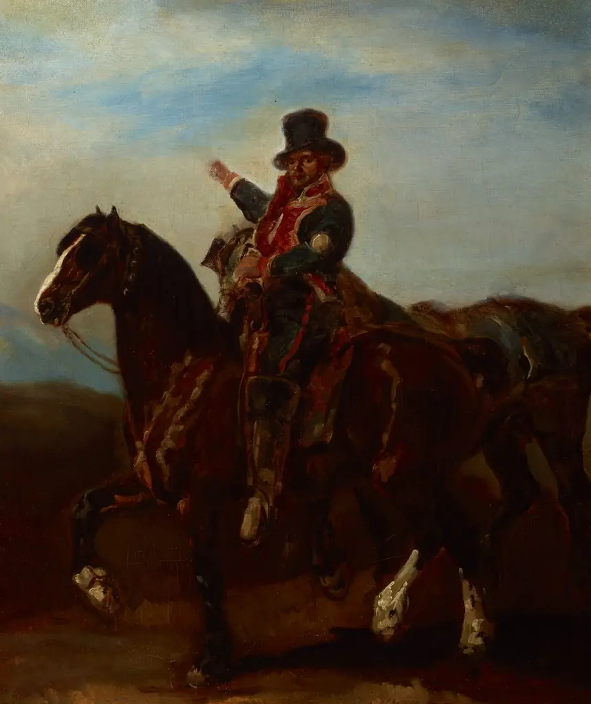 French Postillion I, by Piotr Michałowski, oil, 1837