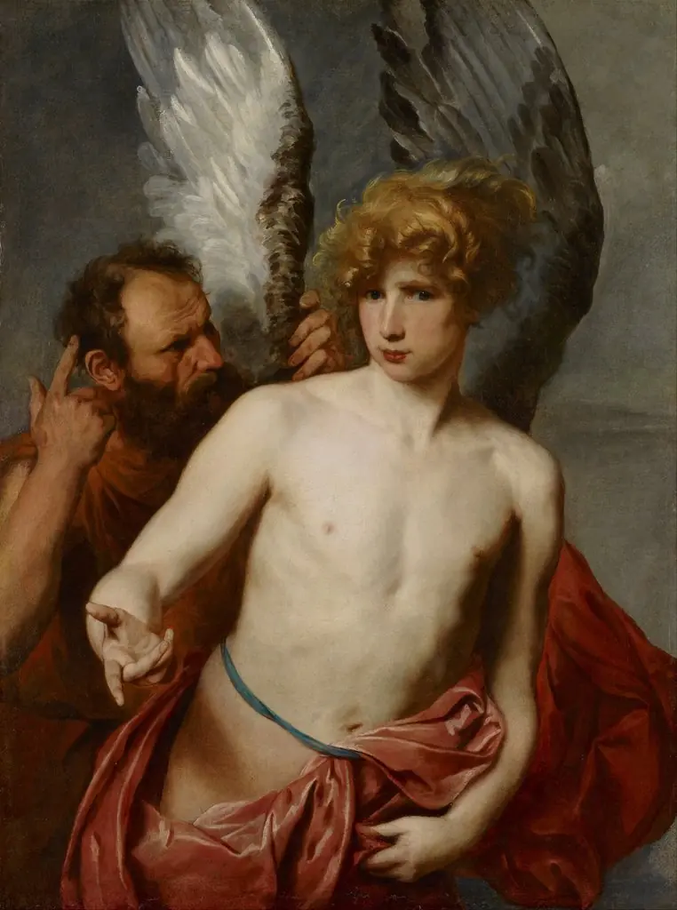 Daedalus and Icarus, by Anthony van Dyck, oil, 1634