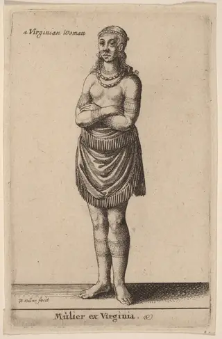 Mulier ex Virginia, by Wenceslaus Hollar, ink, 1644