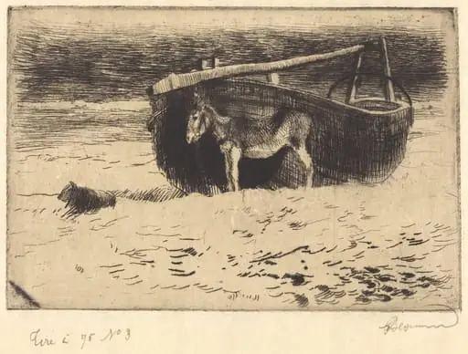 Small Donkey at Berck (Un petit ane à Berck), by Paul-Albert Besnard, ink, 1897