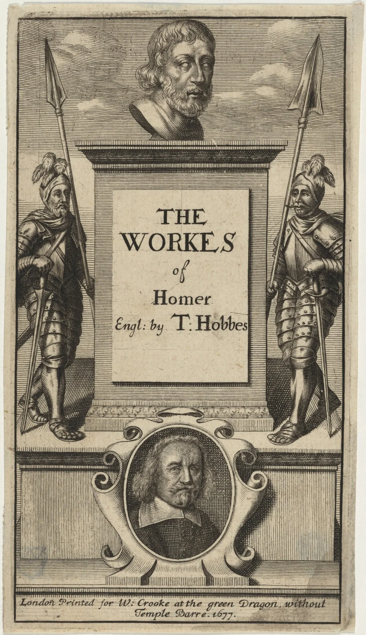 Title Page to the Work of Homer, Translated by Thomas Hobbes, detail
