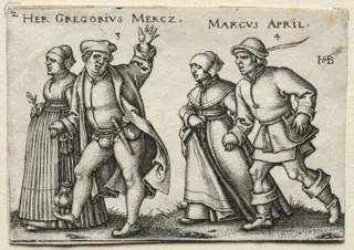 The Village Wedding:  Her Gregorius Mercz, by Sebald Beham, 1546