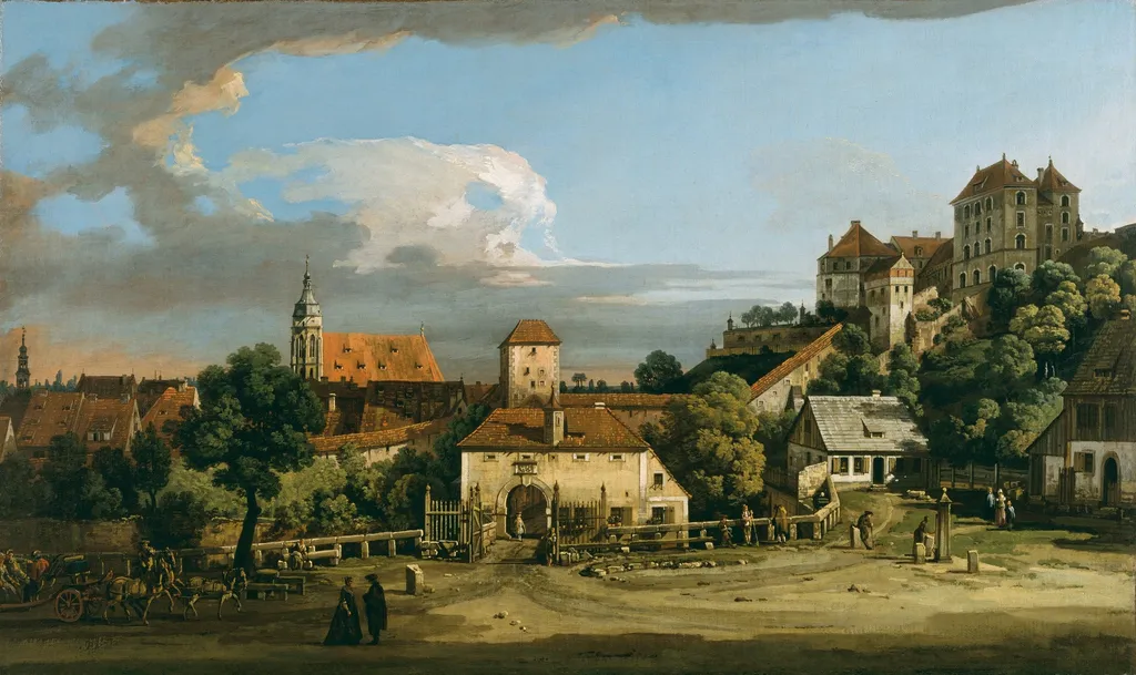 Pirna: The Obertor from the South, by Bernardo Bellotto, oil, 1760