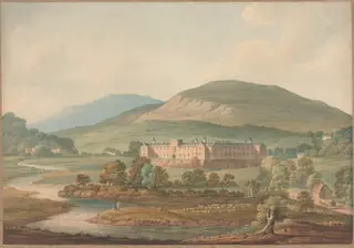 View of an Estate, by John William Upham, graphite, 1800
