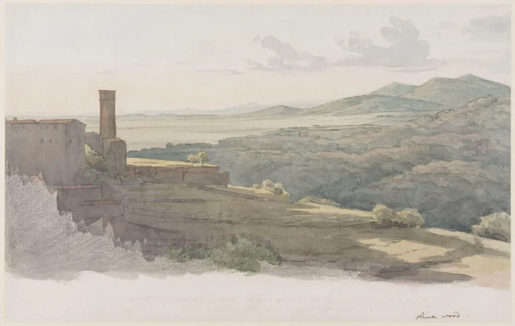 Villa of Maecenas at Tivoli, by Thomas Smith, watercolor