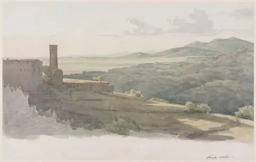 Villa of Maecenas at Tivoli, by Thomas Smith, watercolor