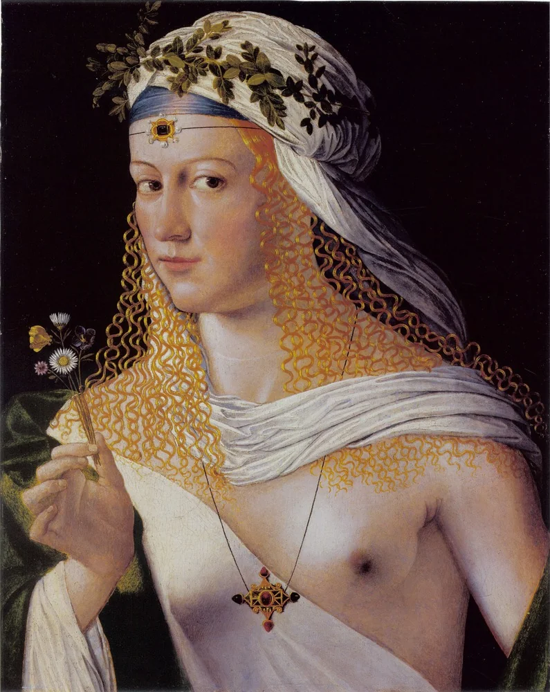 Idealised Portrait of a Courtesan as Flora, detail