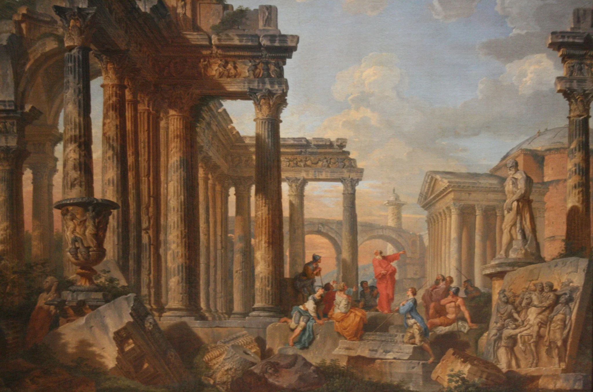 Roman Ruins with a Preacher, detail