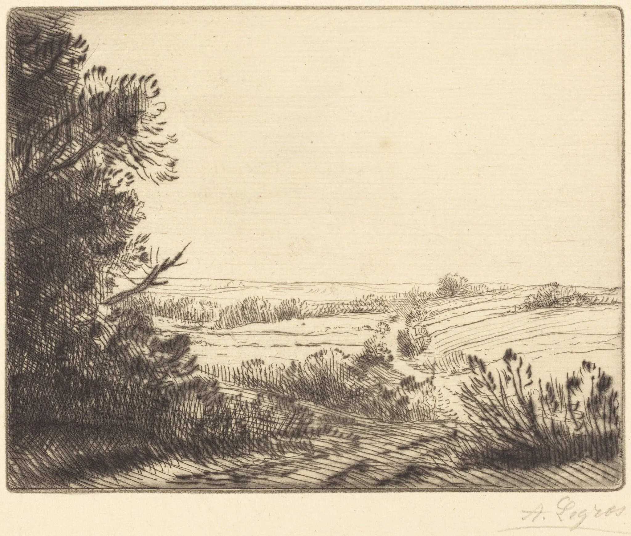 Landscape: Road to Horville (Paysage: Chemin d'Horville), detail