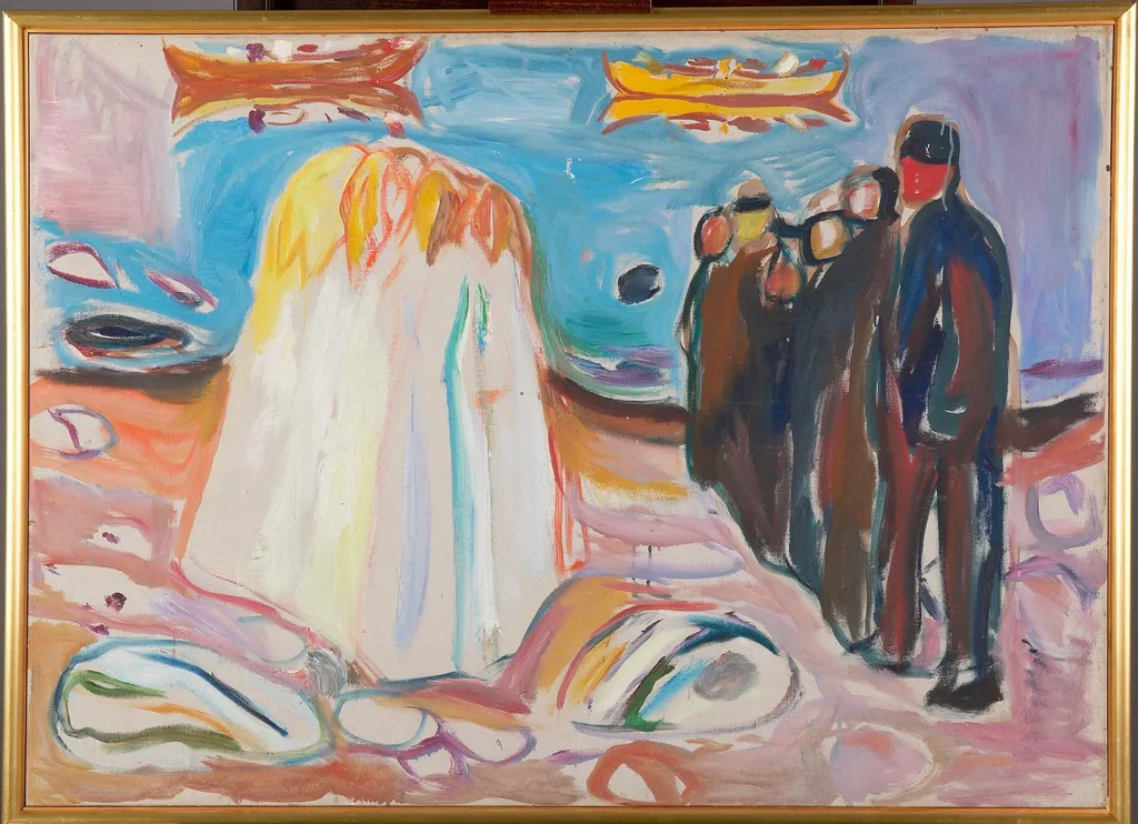 Meeting, by Edvard Munch, oil, 1921