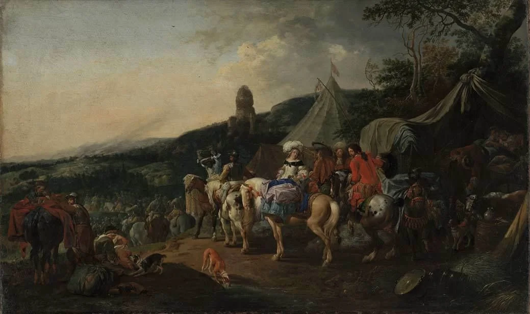 Aufbruch eines Heeres aus dem Lager, detail