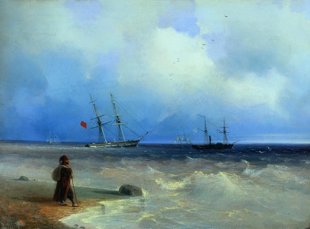 Coast, by Ivan Aivazovsky, oil, 1840