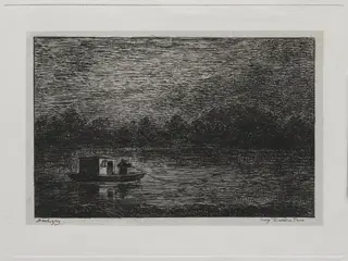 The Boat Trip:  Night Voyage or Net Fishing (second version), by Charles François Daubigny, 1861
