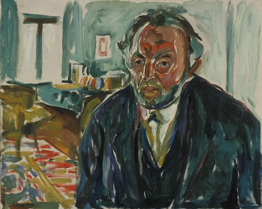 Self-Portrait after the Spanish Flu, by Edvard Munch, oil, 1919