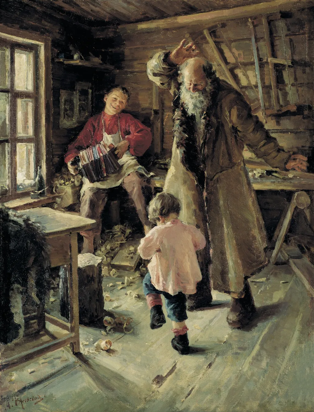 A Merry Moment, by Antonina Rzhevskaya, oil, 1899