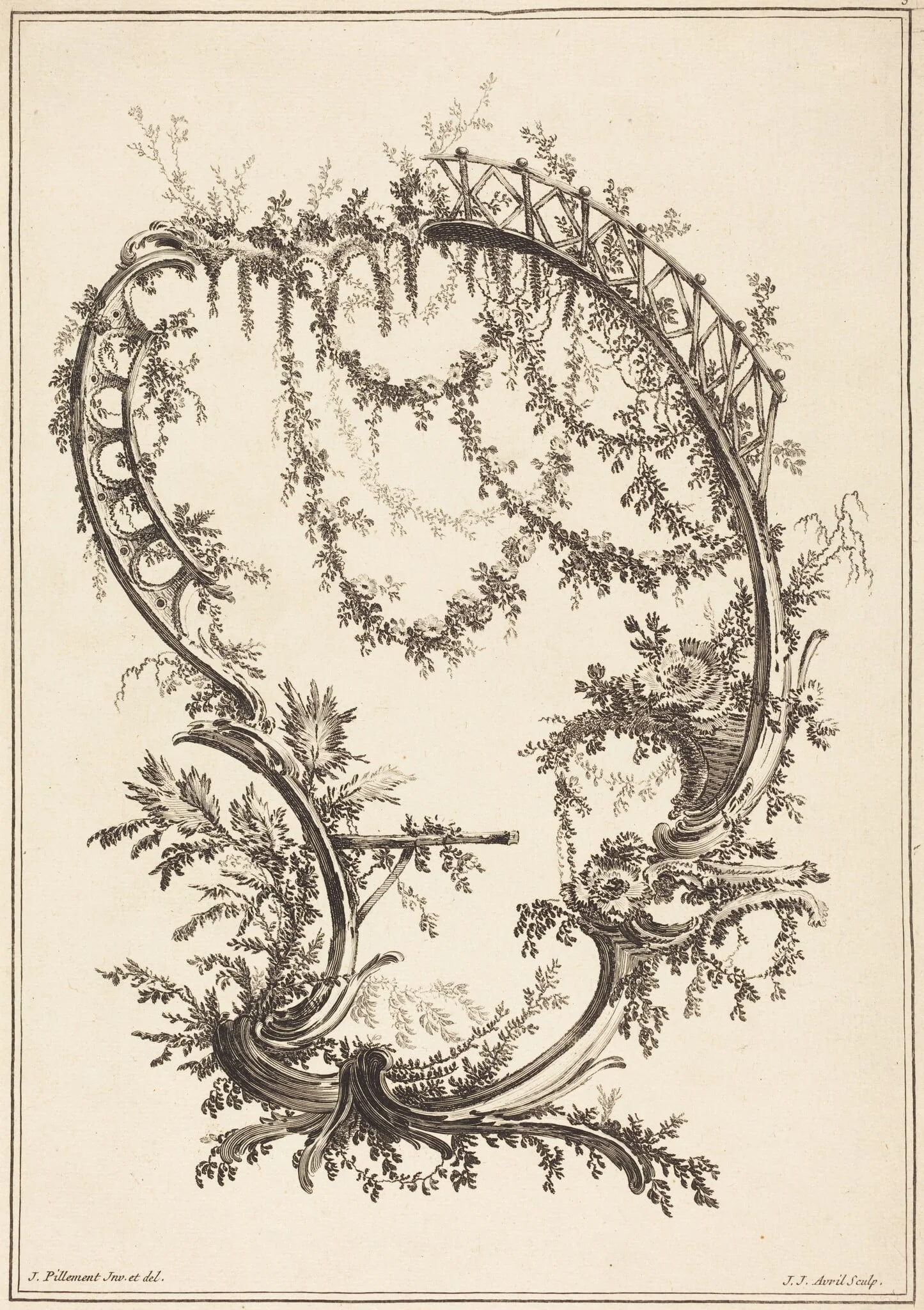 Ornament with a Strut and a Railing, detail
