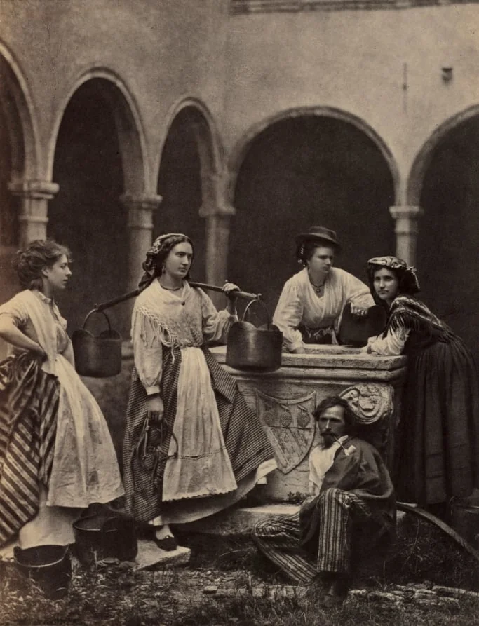 Untitled (Genre scene with four women and a man), detail