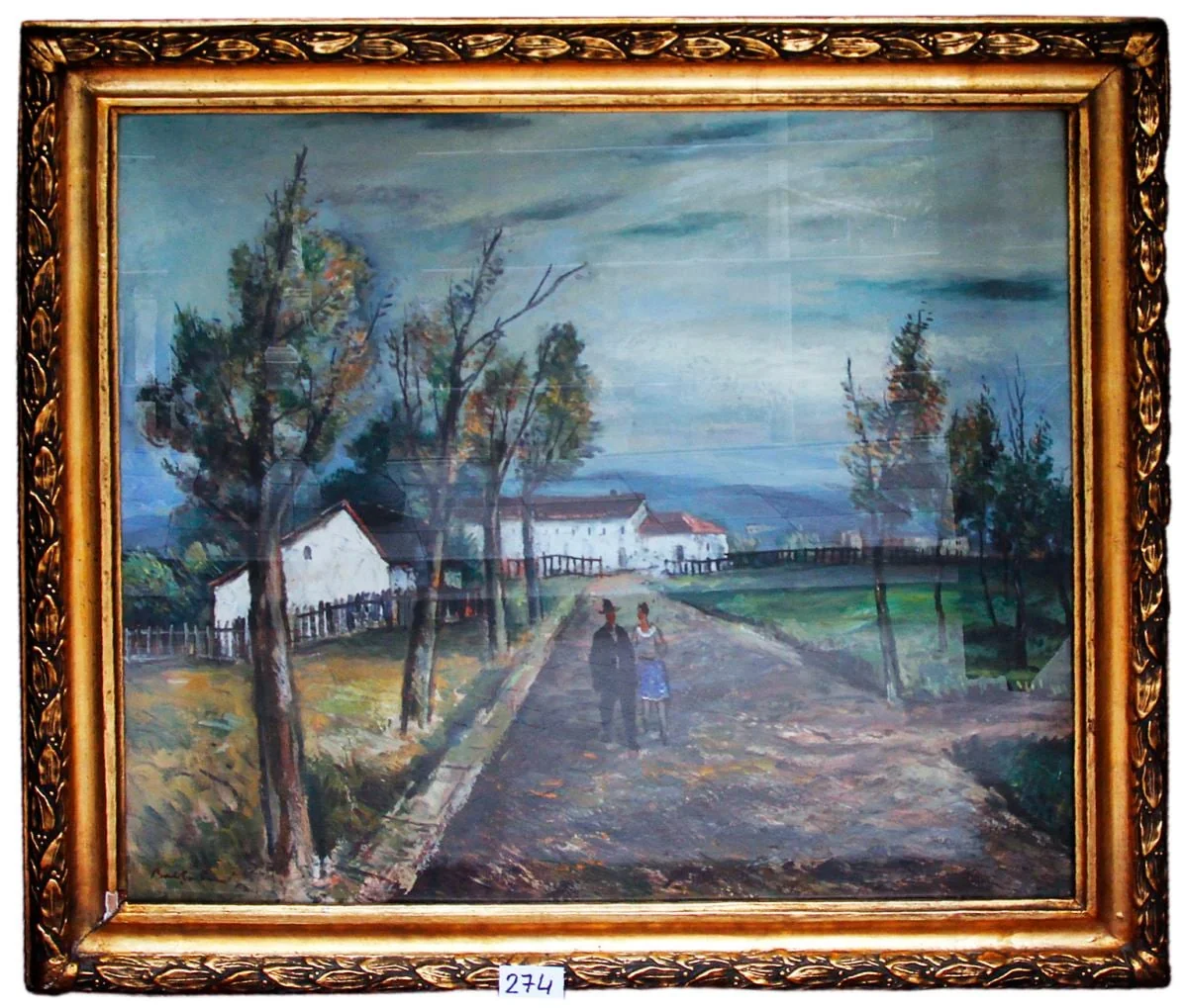 Seară de toamnă (Împrejurimile Buzăului), detail
