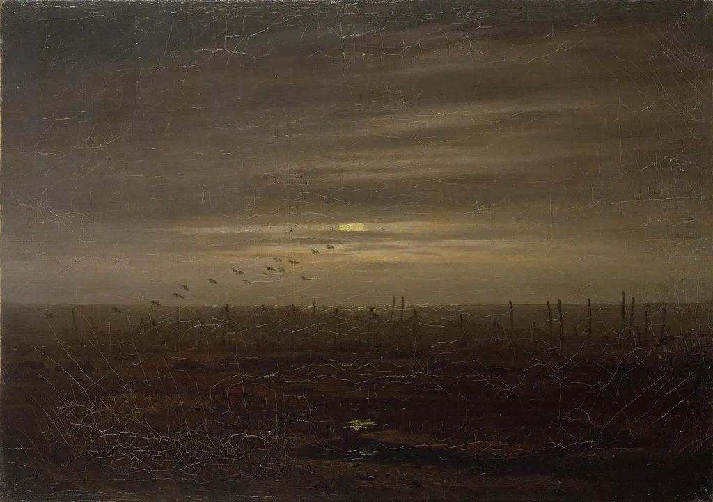 Sea Shore (Fishing-Nets), by Caspar David Friedrich, oil, 1835