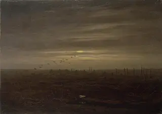 Sea Shore (Fishing-Nets), by Caspar David Friedrich, oil, 1835