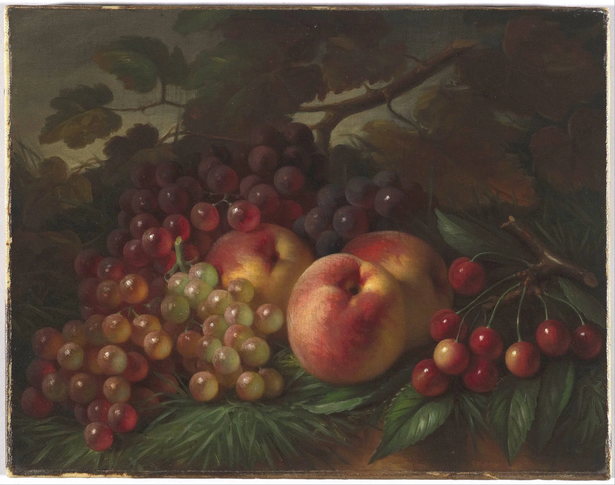 Peaches, Grapes and Cherries, detail