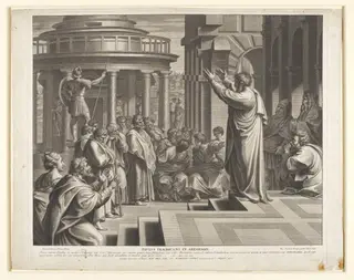 St Paul Preaching at Athens, by Nicholas Dorigny, 1719