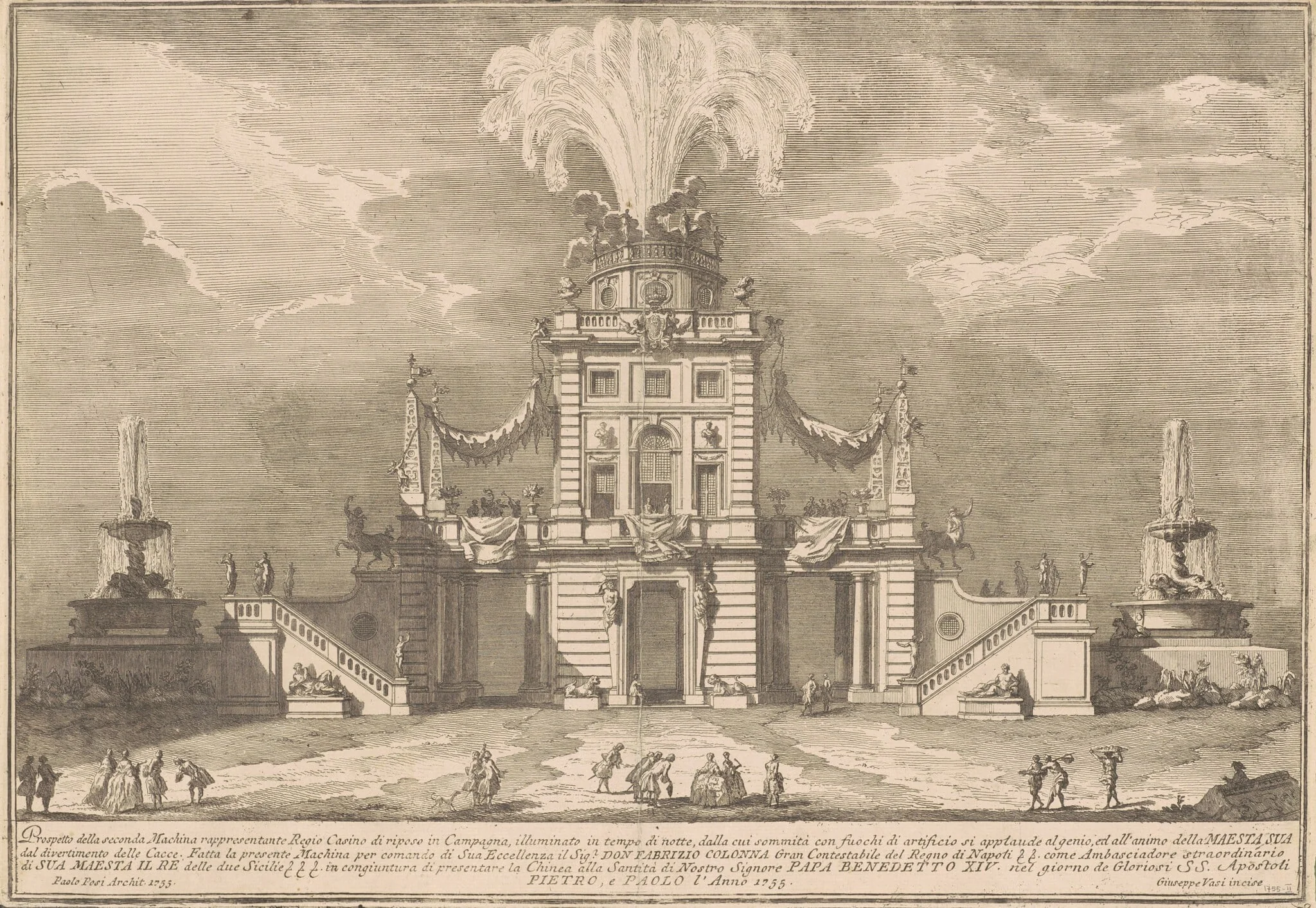 The Seconda Macchina for the Chinea of 1755: A Royal Hunting Lodge, detail