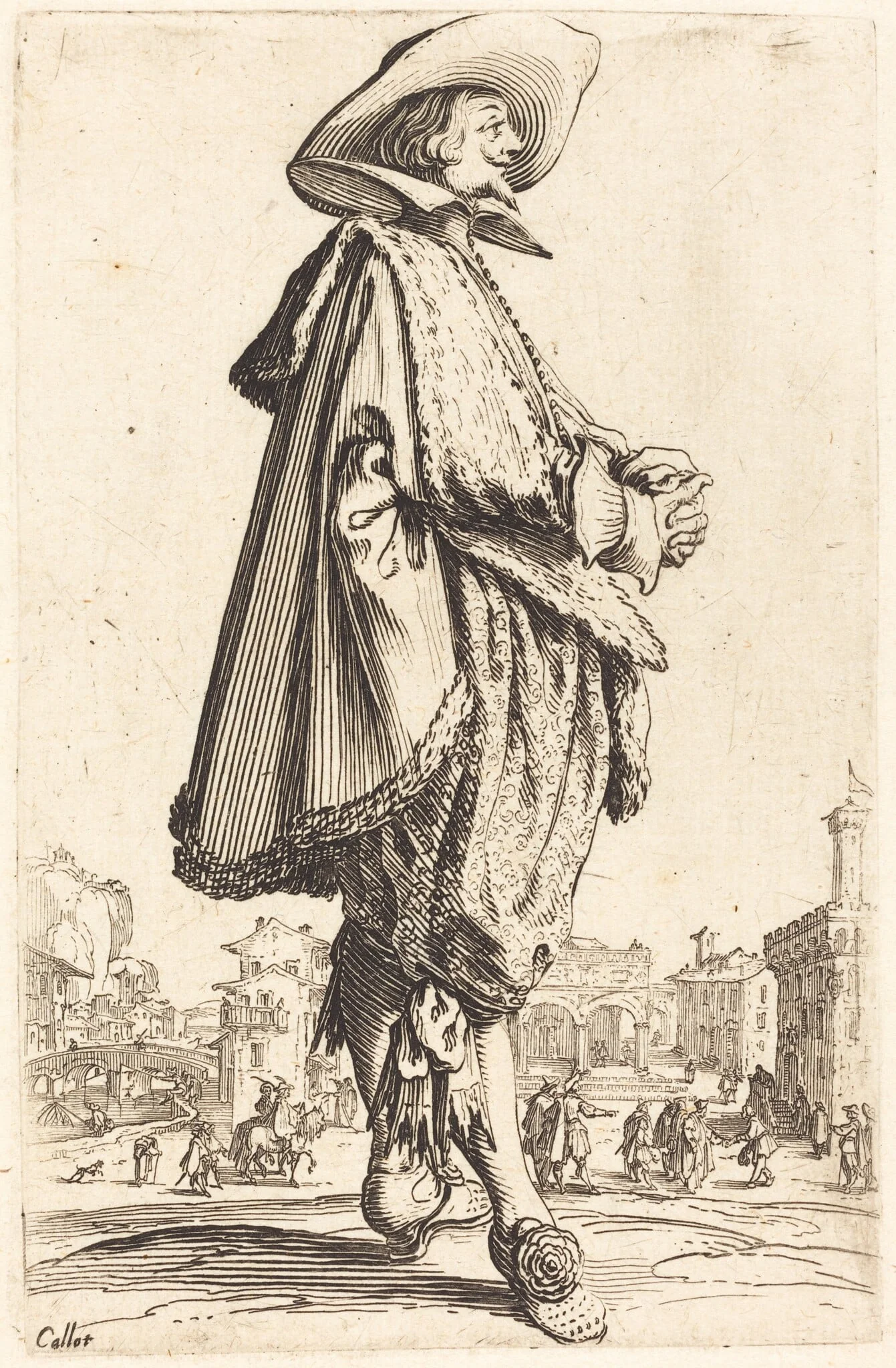 Noble Man with Folded Hands, detail