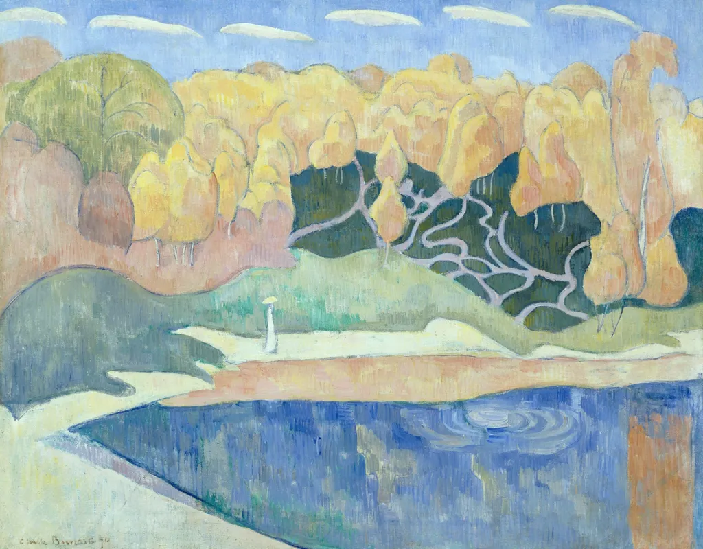 Woman Walking on the Banks of the Aven, by Émile Bernard, oil, 1896