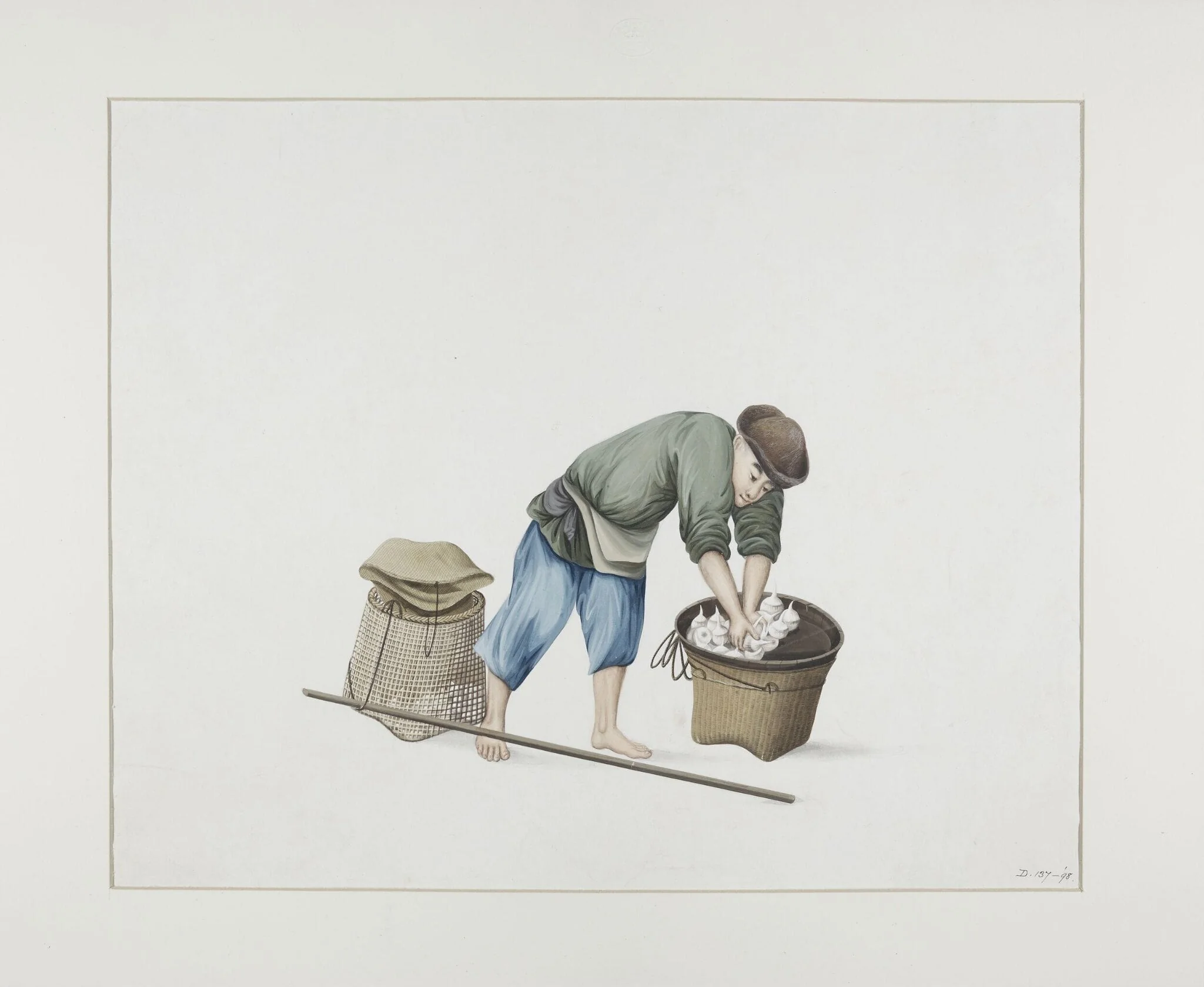 Man Selling Arowhead Plants, detail