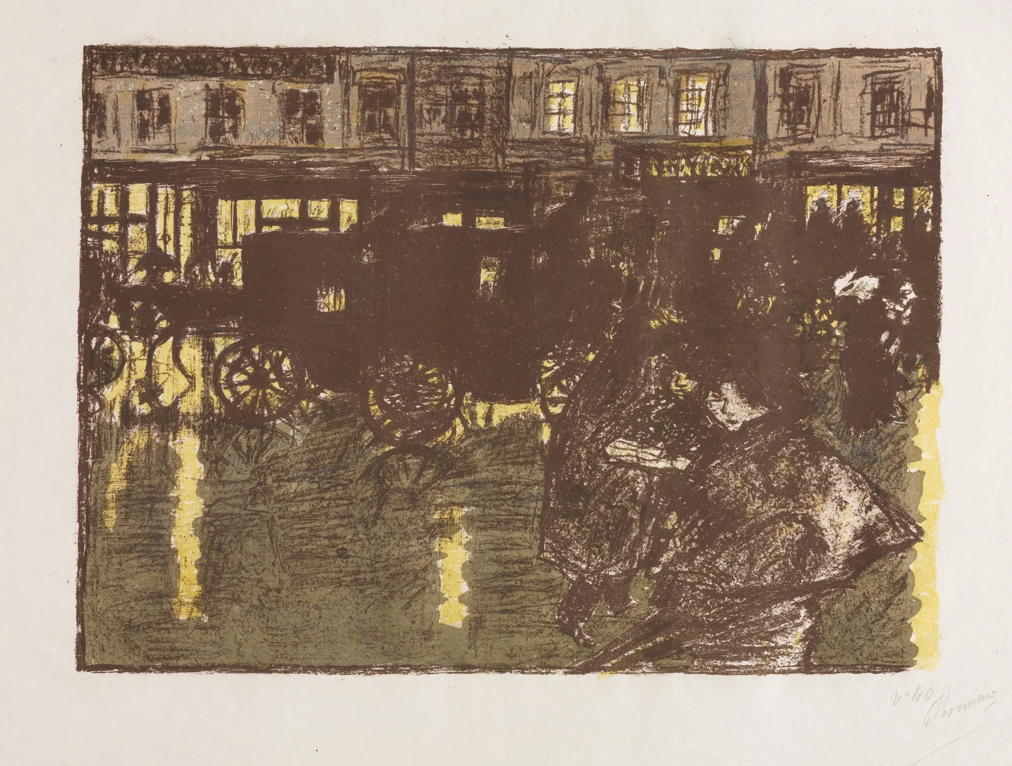 Street at Evening in the Rain, detail