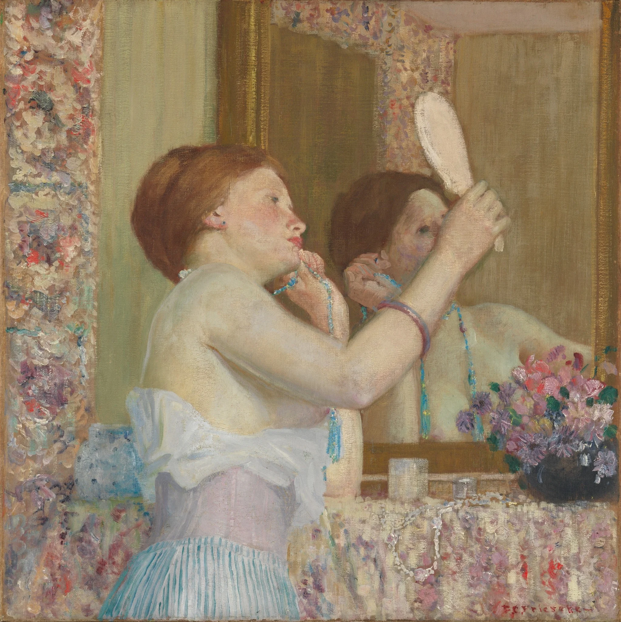 Woman with a Mirror (Femme qui se mire), detail