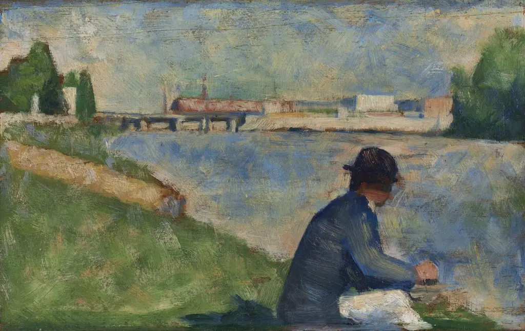 Study for "Bathers at Asnières", by Georges Seurat, oil, 1890