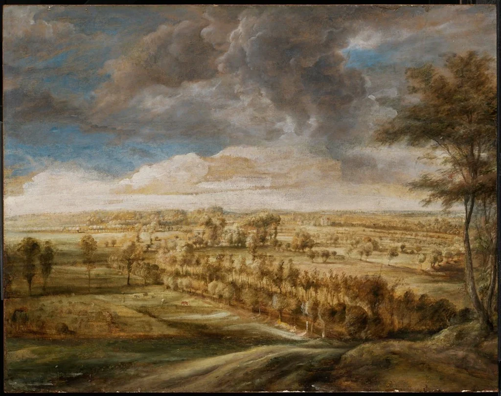 Landscape with an Avenue of Trees, detail