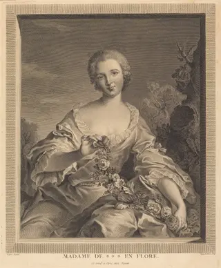 Mme. XXX en Flore, by François Voyez, ink, 1776