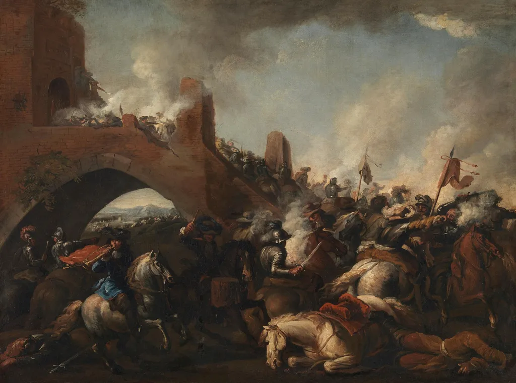 Storming of a castle, by Jacques Courtois, unspecified, 1648