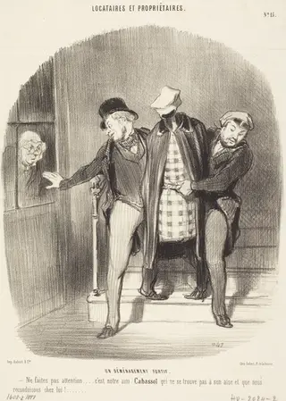 Un Déménagement furtif, by Honoré Daumier, ink, 1847