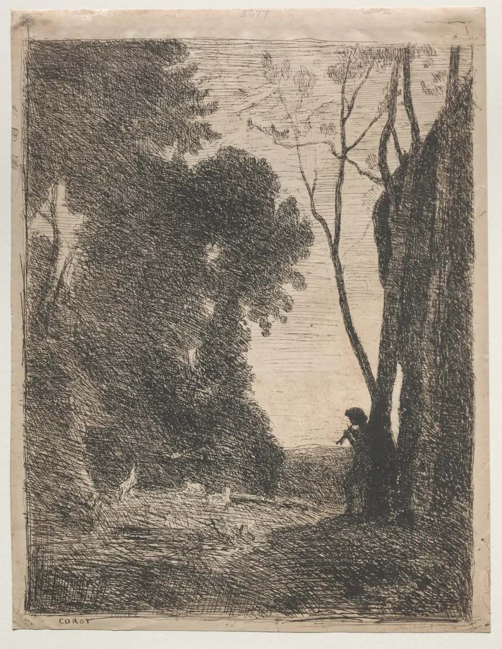 The Little Shepherd, by Jean Baptiste Camille Corot, 1855