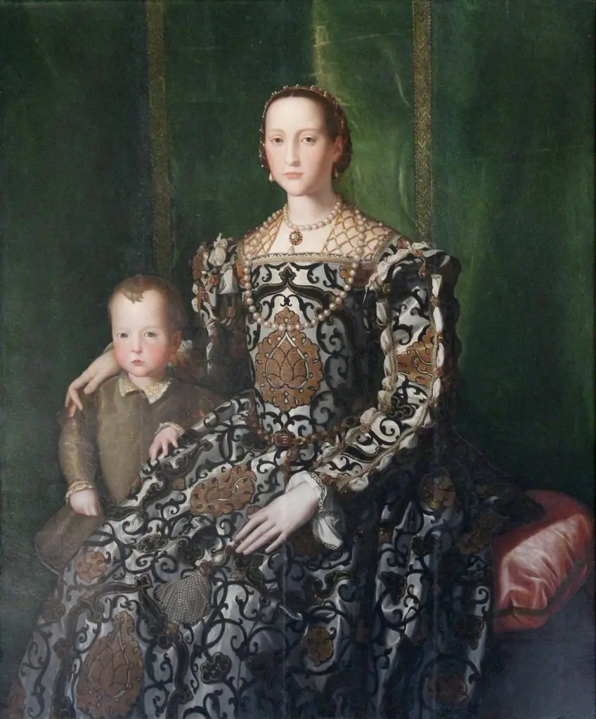 Portrait of Eleanor of Toledo and her son Garzia de' Medici, by Lorenzo dello Sciorina, oil, 1592