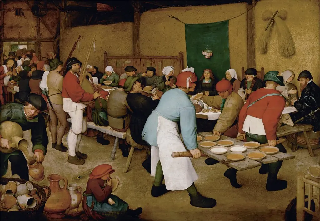 The Peasant Wedding, by Pieter Brueghel the Elder, oil, 1568