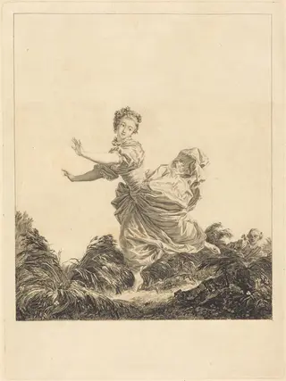 La Fuite à dessein (The Pre-Arranged Flight), by Charles François Adrien Macret, ink, 1783