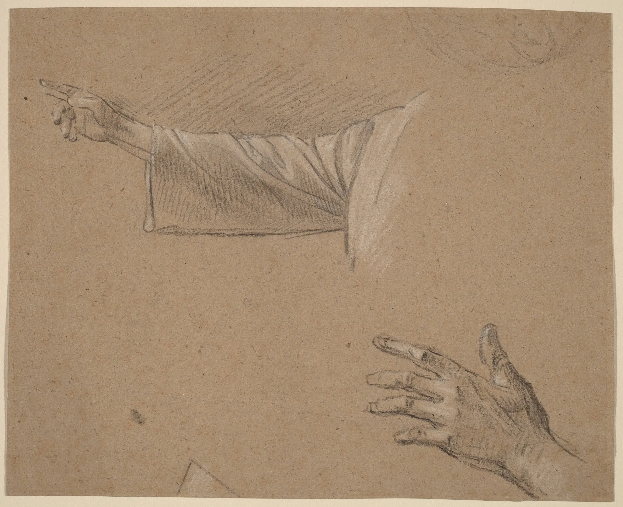 Study of a Right Arm and a Left Hand, detail