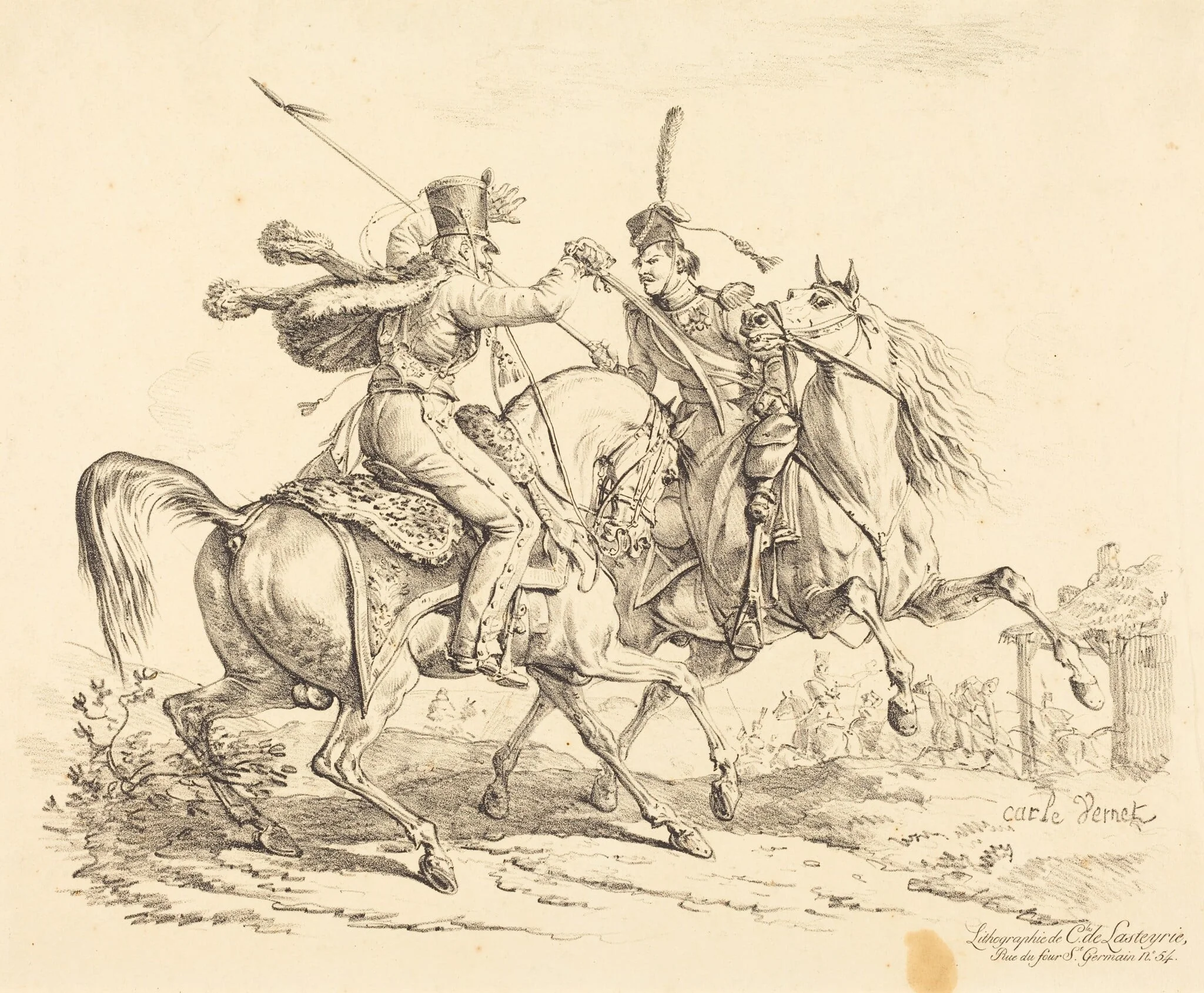 Hussard Striking a Cosack, detail