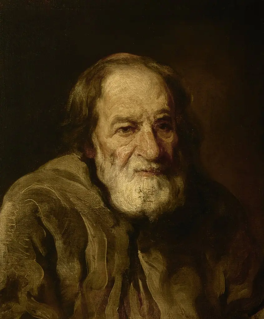 Study of an Old Peasant, by Piotr Michałowski, oil, 1840
