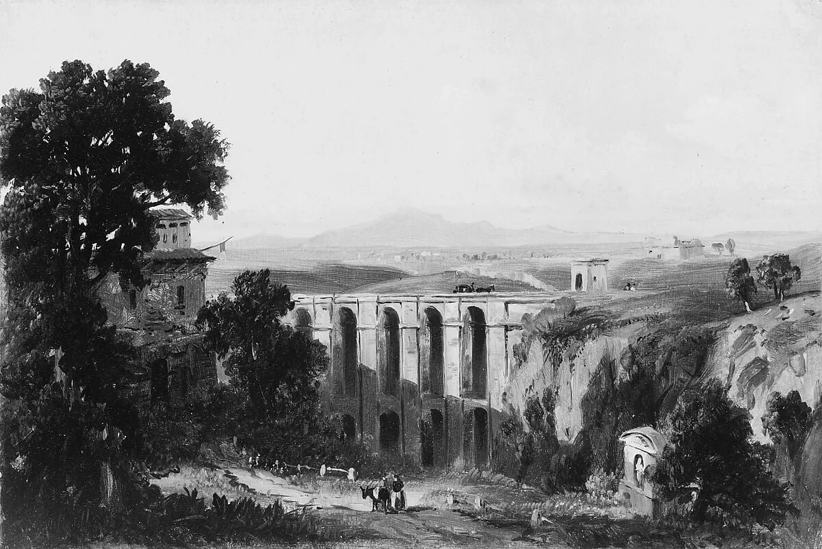 Civita Castellana and Mount Soracte, 1852, detail