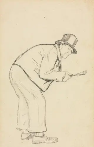 Study for "A Woman Hater", by Charles Samuel Keene, 1871