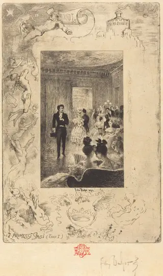 I Promessi Sposi (The Betrothed), by Félix-Hilaire Buhot, ink, 1880