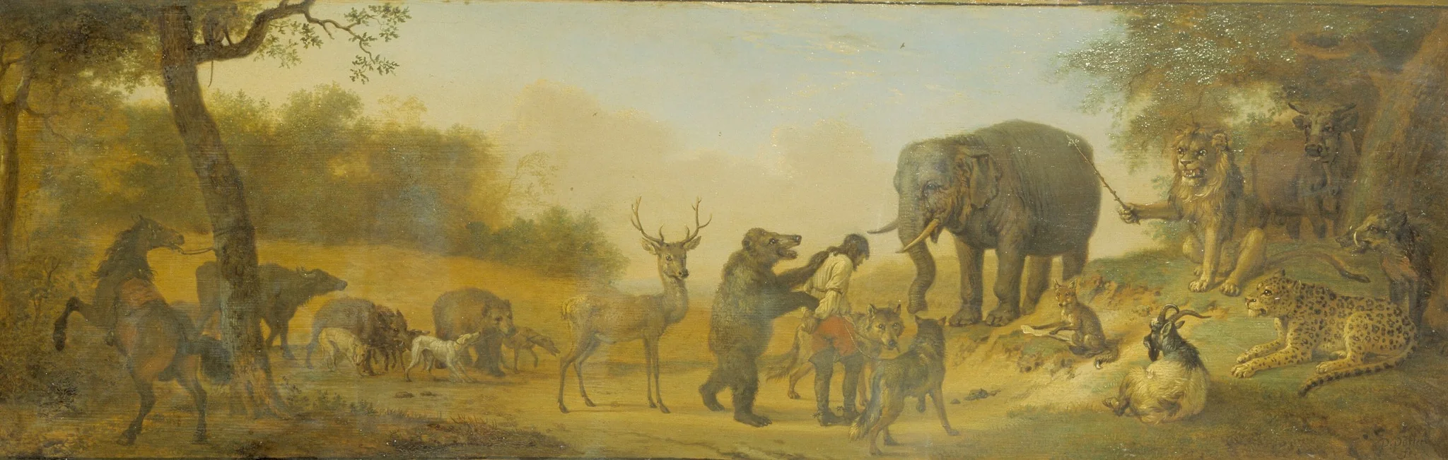 Hunter and Hounds being Judged, detail